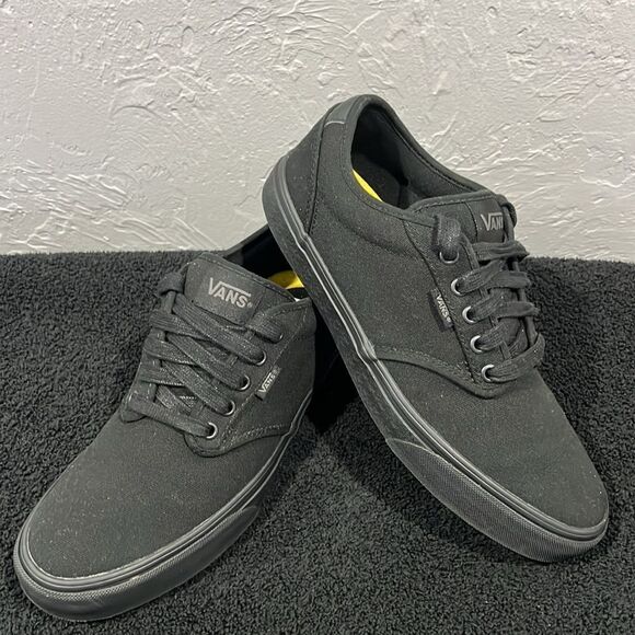 🔥🔥 VANS ATWOOD BLACK/BLACK CANVAS Low Sneaker Men Sz 9.5 - PERFECT Worn Once - Picture 3 of 12